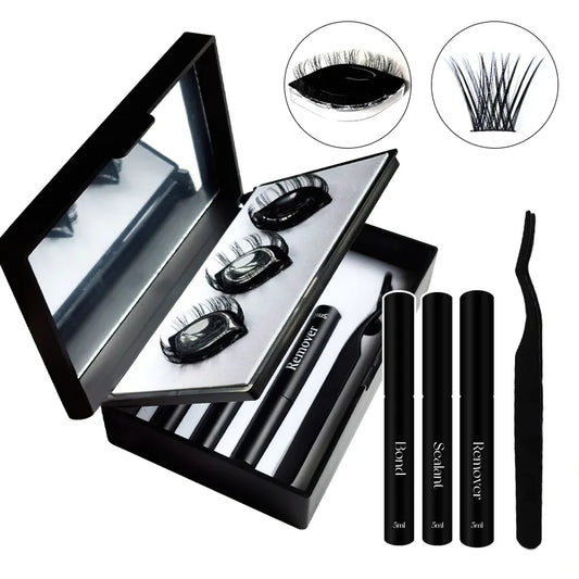 Diy Segmented Lashes Extension Kit Cluster Sealant Bond and Remover Lash Private Label Free Design Lashes Kit