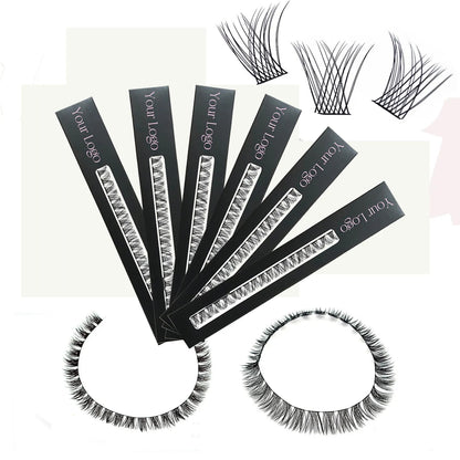 Wholesale Individual Cluster Lashes Ribbon Eyelash Extension DIY Custom Package Soft Lashes Superfine Band Lashes Kit
