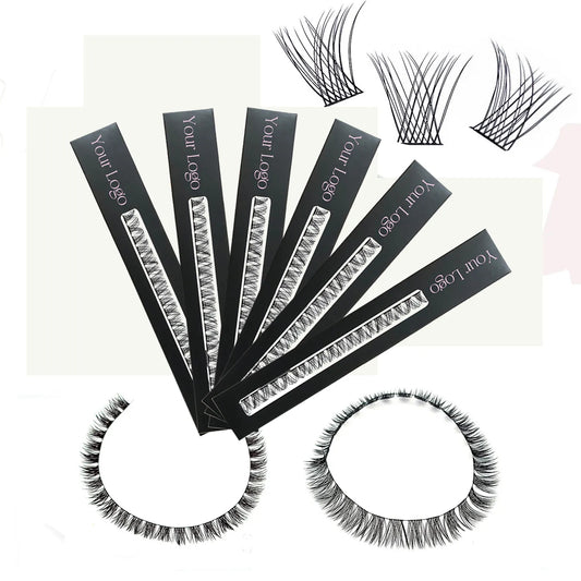 Wholesale Individual Cluster Lashes Ribbon Eyelash Extension DIY Custom Package Soft Lashes Superfine Band Lashes Kit