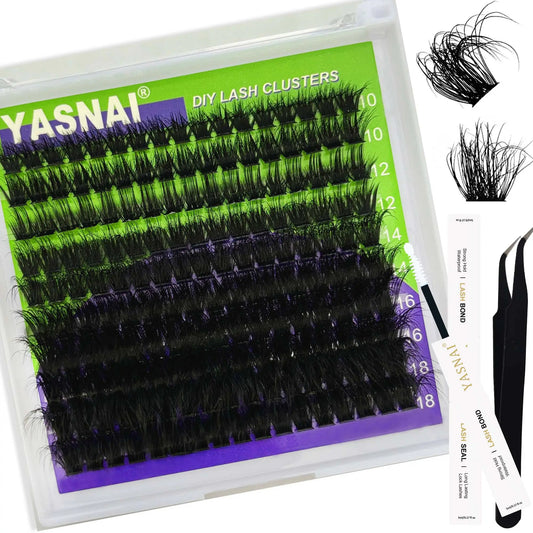 200D Volume Eyelash Clusters 14-20mm Wispy Individual Lashes D Curl Cluster Eyelash Extensions Fluffy Thick Lash Clusters