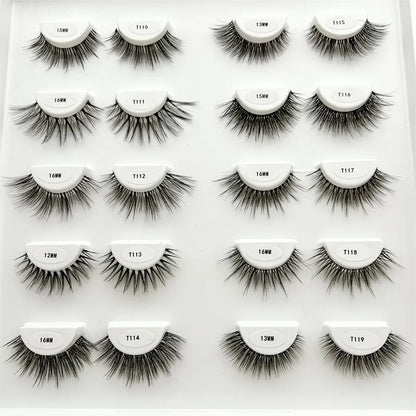Free Samples 3D Natural False Eyelashes Most Popular Clear Band Strip Faux Mink Eyelashes Wholesale