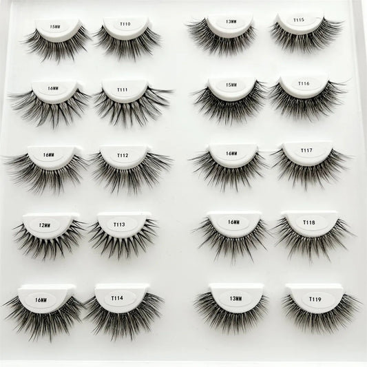Free Samples 3D Natural False Eyelashes Most Popular Clear Band Strip Faux Mink Eyelashes Wholesale