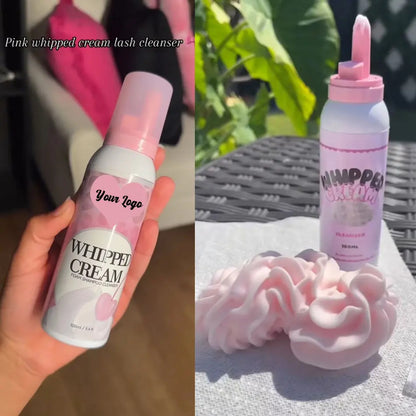 Custom Lash Extensions Whipped Cream Lash Shampoo Bottles Private Label Bulk