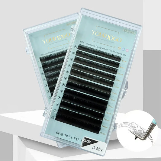 Volume Lashes for Eyelash Extensions Custom logo Lash Extensions Mixed Tray Matte Black Cashmere Lash Extensions