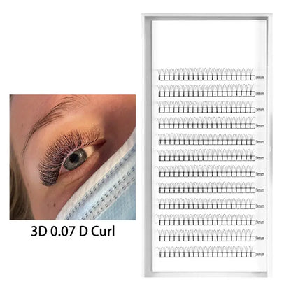 Factory Wholesale 3D Short Stem Premade Volume Fans 0.03 0.05 0.07 Wispy Premade Fans