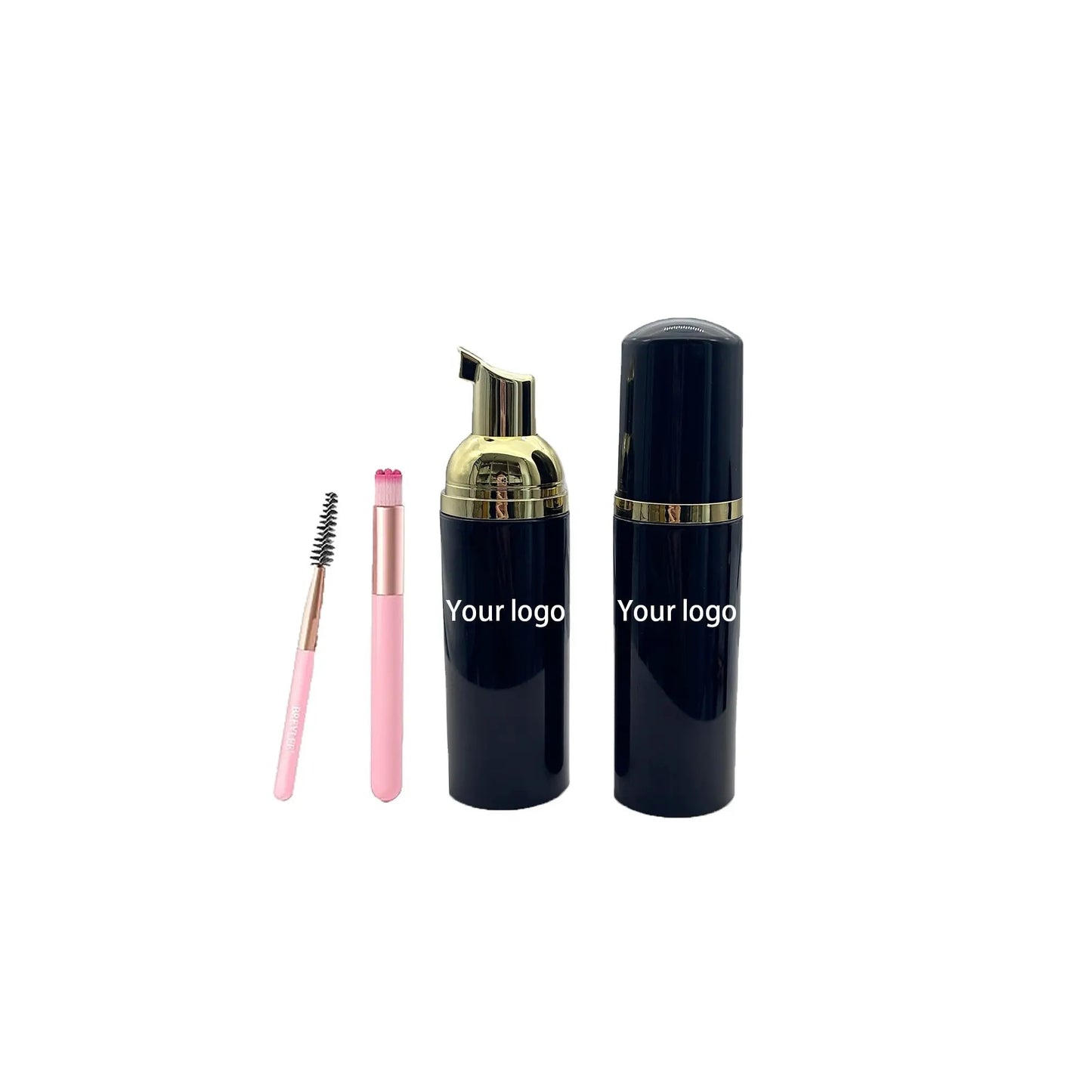 Eyelash Shampoo Foam Cleaner pink Eyelash-shampoo With Box and Brush Eyelash Shampoo Kit