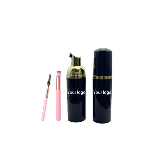Eyelash Shampoo Foam Cleaner pink Eyelash-shampoo With Box and Brush Eyelash Shampoo Kit