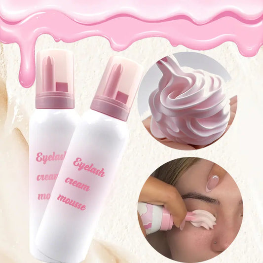 Wholesale 100ml Pink Whipped Cream Lash Shampoo Private Label Whipped Eyelash Extension Cream Cleanser