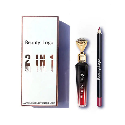 2 in 1 Matte Gloss Liner Kit Private Label Lip Gloss of Diamond Vendor Lip Gloss and Lip Liner Set Packaging
