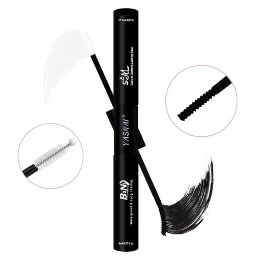 2-in-1 DIY Eyelash Extension Glue 10ml Bond and Seal Retention Coating Waterproof Irritation-Free for Natural False Eyelashes