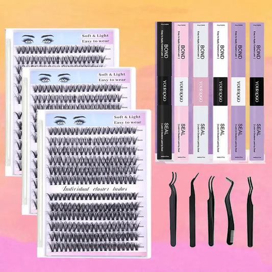 Private Label C D Curl 3D Fluffy Thick DIY Eyelash Extensions Kit ODM/OEM Cluster Lash With Bond and Seal Supplier