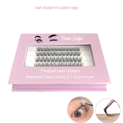 Private Label Luxury Lash Clusters Kit Bulk Invisible Band Cluster Lashes Press on Lashes Extension Cluster Vendor