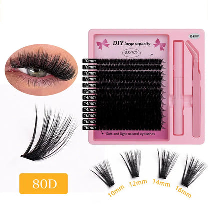 Lash Cluster Business 80D Lash Cluster Kit Bond and Seal Waterproof 240pcs False Lash Clusters Wholesale Vendor