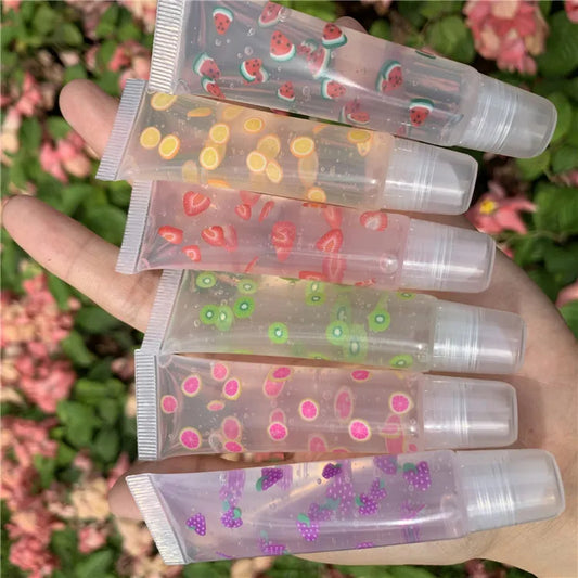 Kids Fruit Flavor Lip Gloss Vegan Fruit Fruit Flavor Lip Gloss Vengan Clear Kids Friendly Lip Gloss Packaging Vendor