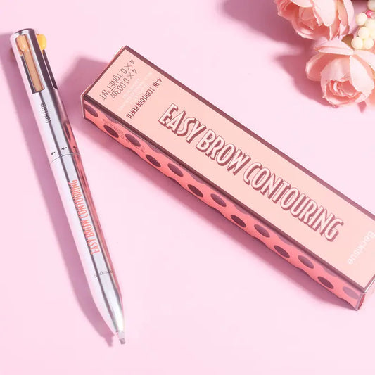 4 in 1 Thin Dark Brown Eyebrow Pencil Wholesale Creamy Vegan Eyebrow Highlighter Pencil Waterproof Eyebrow Chin