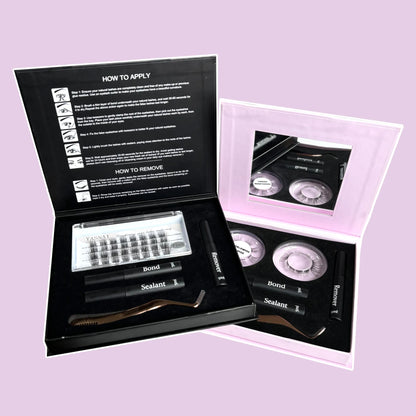 Diy Segmented Eyelash Cluster Magnet Kit Dd Curl LashClusters With Glue and Seal Individual Lash Fan Lashes Extension Kit