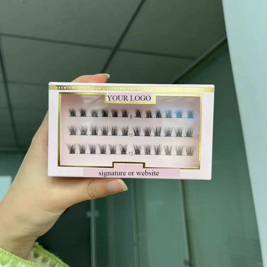 Wholesale Private Label Fluffy Lash Clusters with logo Custom Lash Cluster Kit Diy Segmented Eyelashes