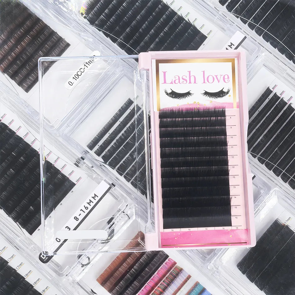 Private Label Lash Tech Supplies Wholesale Hybrid Lash Trays Wholesale Cashmere D Curl Volume Eyelash Extension