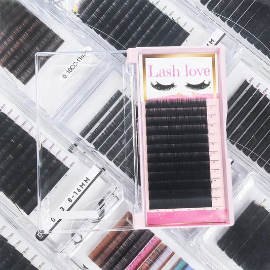 Private Label Lash Tech Supplies Wholesale Hybrid Lash Trays Wholesale Cashmere D Curl Volume Eyelash Extension