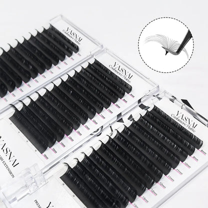 Wholesale Private Label Russian Lashes Silk Volume Lash Trays Matte Black Cashmere Eyelash Extensions