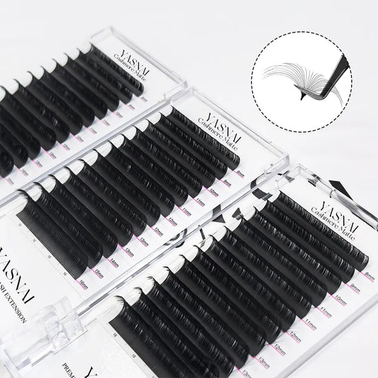 Wholesale Private Label Russian Lashes Silk Volume Lash Trays Matte Black Cashmere Eyelash Extensions