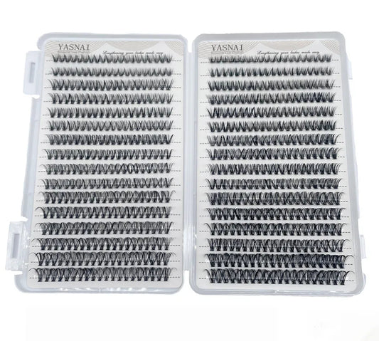 30D 40D Packaging Custom DIY Cluster Lashes Natural Long 640pcs Lash Clusters High Cost Performance Eyelash Extension Kit
