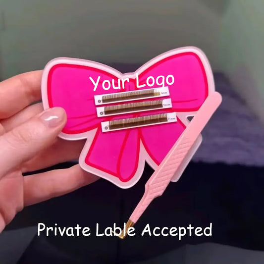 Wholesale Private Label Brown Lash Tiles Purple Lash Tiles Acrylic with Magnet Customized Acrylic Bow Lash Tiles