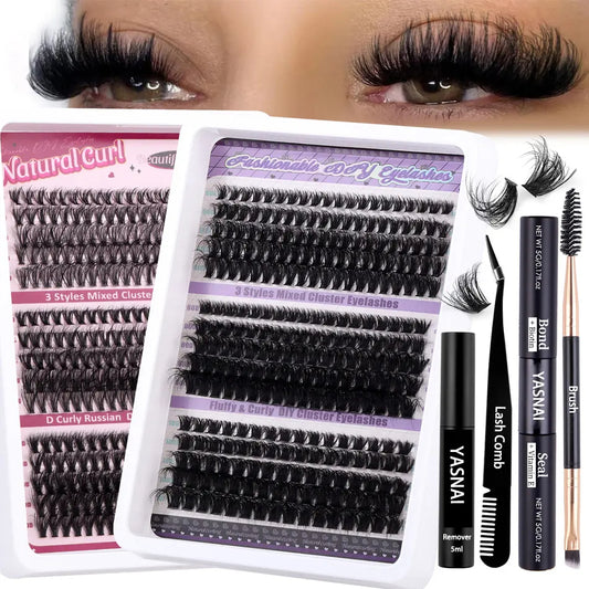 100D Super Thick and Soft Fluffy Lash Clusters Tray 12-20mm Cluster Lashes Kit Bulk Fluffy