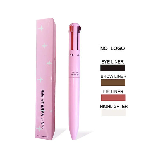 Wholesale Private Label 4-in-1 Makeup Pen (Eye Liner , Brow Liner, Lip Liner Highlighter Pen) Travel Makeup Pencil