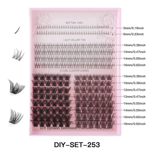 Different Lash Cluster Styles Real Travel Cluster Lash Kit Spikes Lash Clusters Tops and Bottom Custom logo