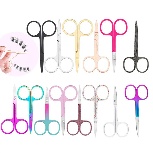 High Quality Small Stainless Steel Trimming Lash Scissors Repair Eyebrow and Eyelash Scissors Mini Eyelash Scissors
