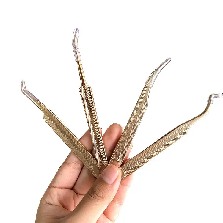 High Density 90 Degree Eyelash Stainless Steel Tweezers Individual Eyelash Extension Volume Tweezer