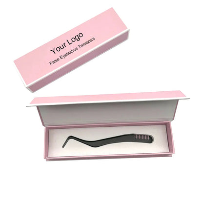 Wholesale Eyelash Tweezers Professional Fiber Tip Lash Tweezers Customized Tweezer Set DIY Eyelash Beauty&tools