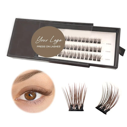 Chocolate Natural Brown Lash Clusters Trays Brown Lash Supplies Silk Dark Brown Glue-free False Eyelashes Clusters