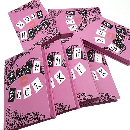 Mean Girls Burn Book Thick Eyelash Packaging Gift Pink 5 Pairs Lashes Tray Empty Livre De Cil