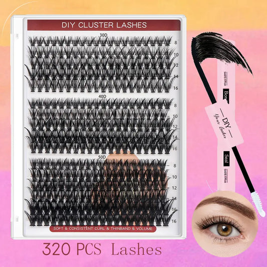 Hot Selling Handmade Dark Matte Wet Lash Cluster Fluffy Russian Lashes Extensions Supplies