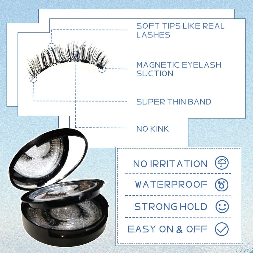 Soft No Glue Magnetic Eyelashes With Tweezers Set