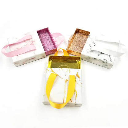 Black Pink Drawer Square Lash Boxes With Ribbon Custom Pink Luxury Lash Packaging With Ribbons