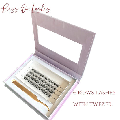 With Tweezer Reusable Pre-bond Glueless Mega Cluster Lashes Kit