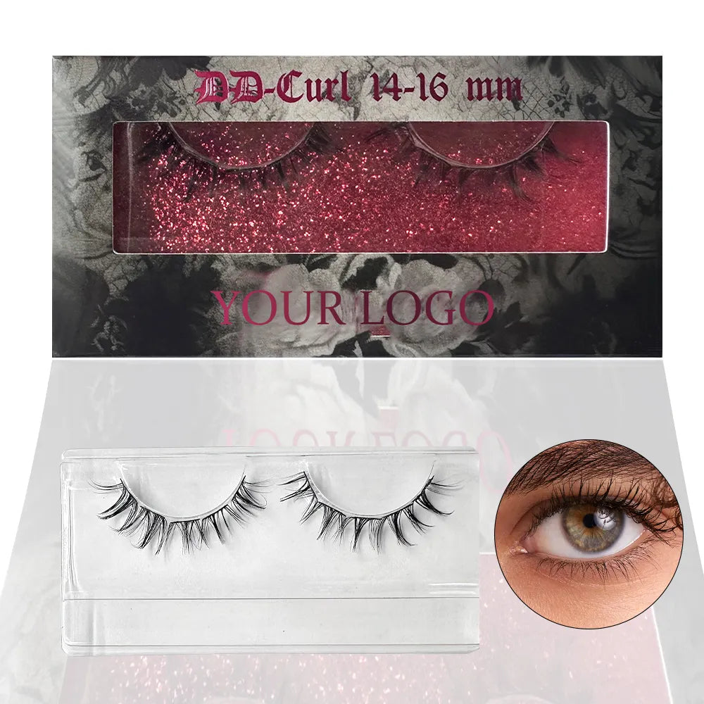 Private Label Luxury Handmade CC/ DD Eyelash Packaging Box Korea PBT Fiber 0.05MM Thickness Natural Look Spikes Wispy Thin