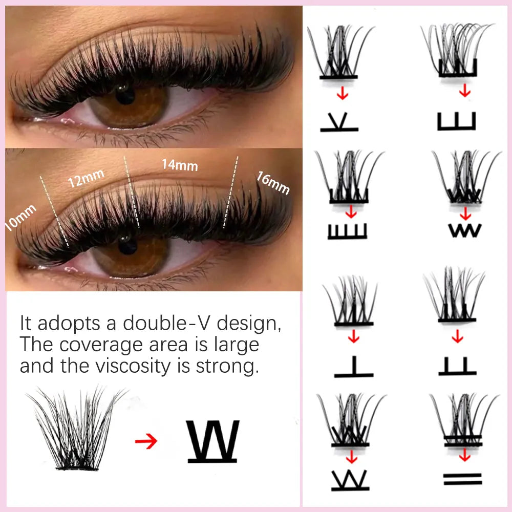 Pre Bond Technology Natural Super Soft No Glue Magic Self-Adhesive Eyelashes Extension Kit Lasting 7-10 Days