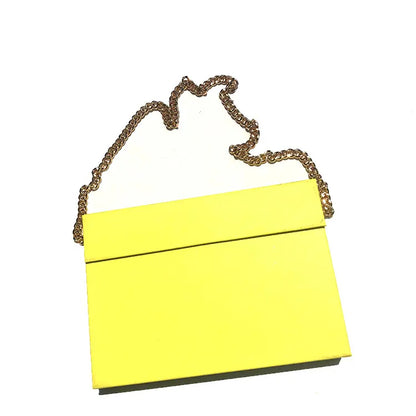 New Product Leopard Print Big Yellow False Lash Purse Bag With Chain Clamshellred Black Box Lash Paper Bags