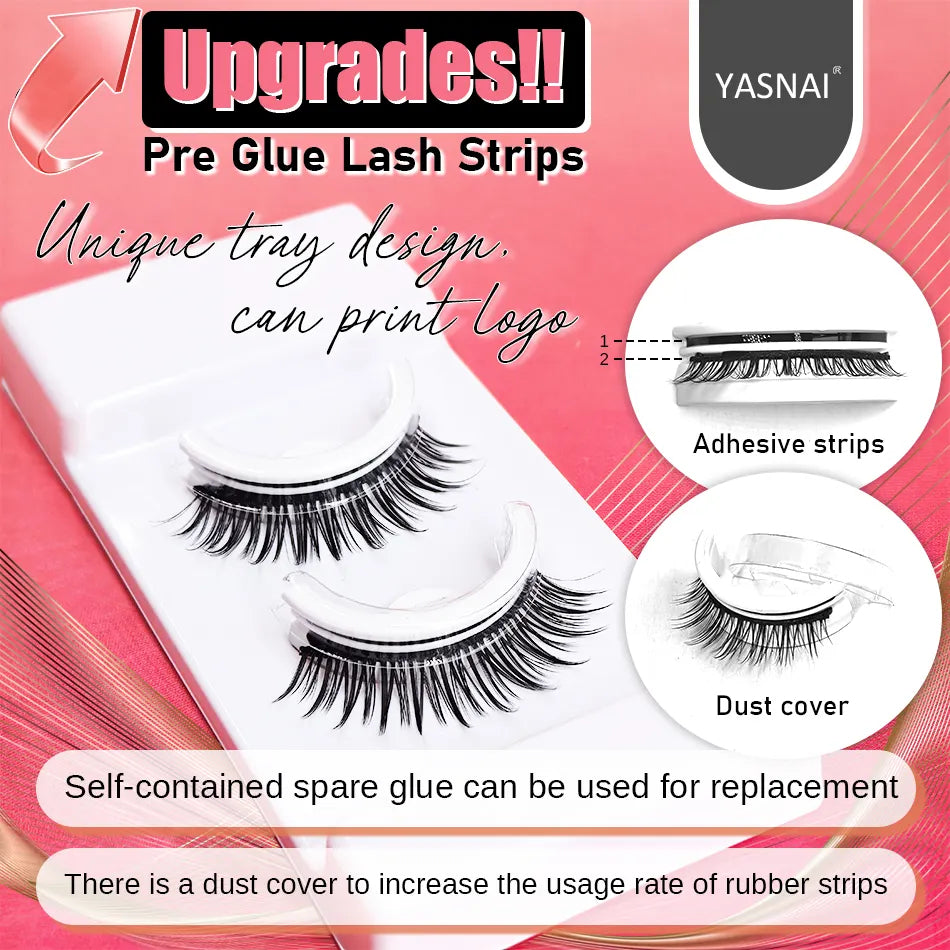 Strip Lashes That Look Like Eyelash Extensions Self Adhesive Eyelashes Set Spike Pre Glued Strip Lashes