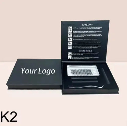Custom Handmade Luxury Synthetic Hair Fan Cluster Eyelashes DIY Lash Extension Kit with Pre-Cut Eyelashes for Home Use