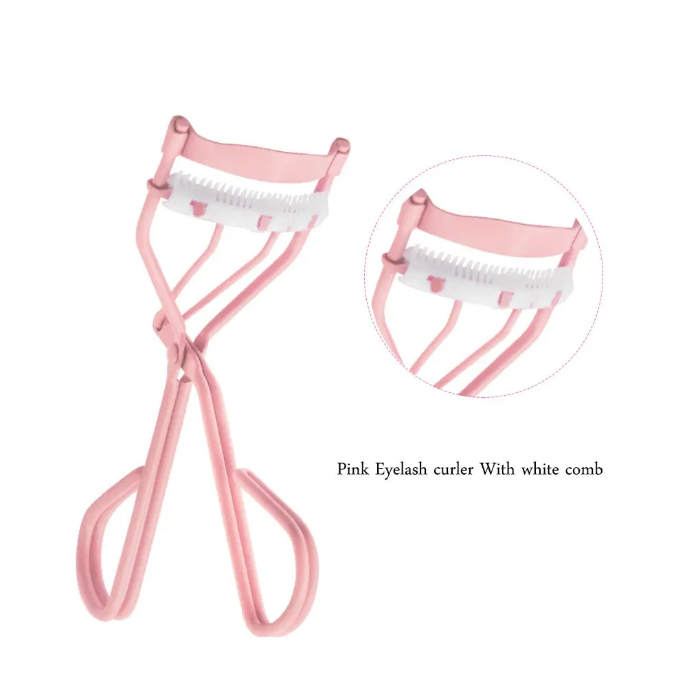 Black and Pink DIY Eyelash Extensions Tool Eye Makeup Curler with Comb and Lash Brush Lash Curler Brush Comb