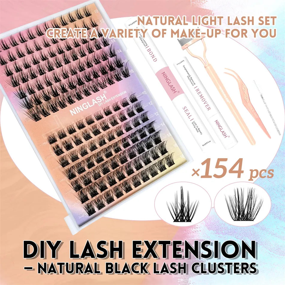 Korean PBT Eyelash Kit with Bond Remover - Soft & Comfortable for DIY/Professional Use