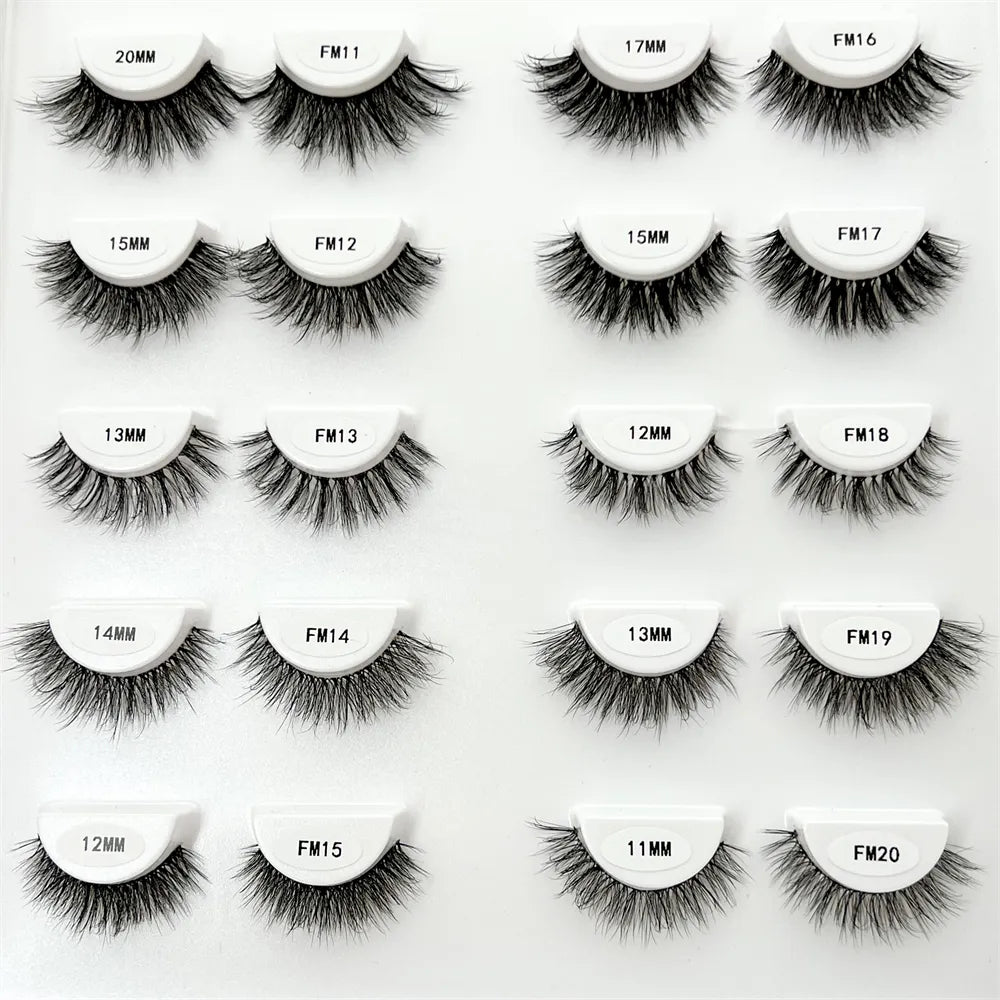 Free Samples 3D Natural False Eyelashes Most Popular Clear Band Strip Faux Mink Eyelashes Wholesale