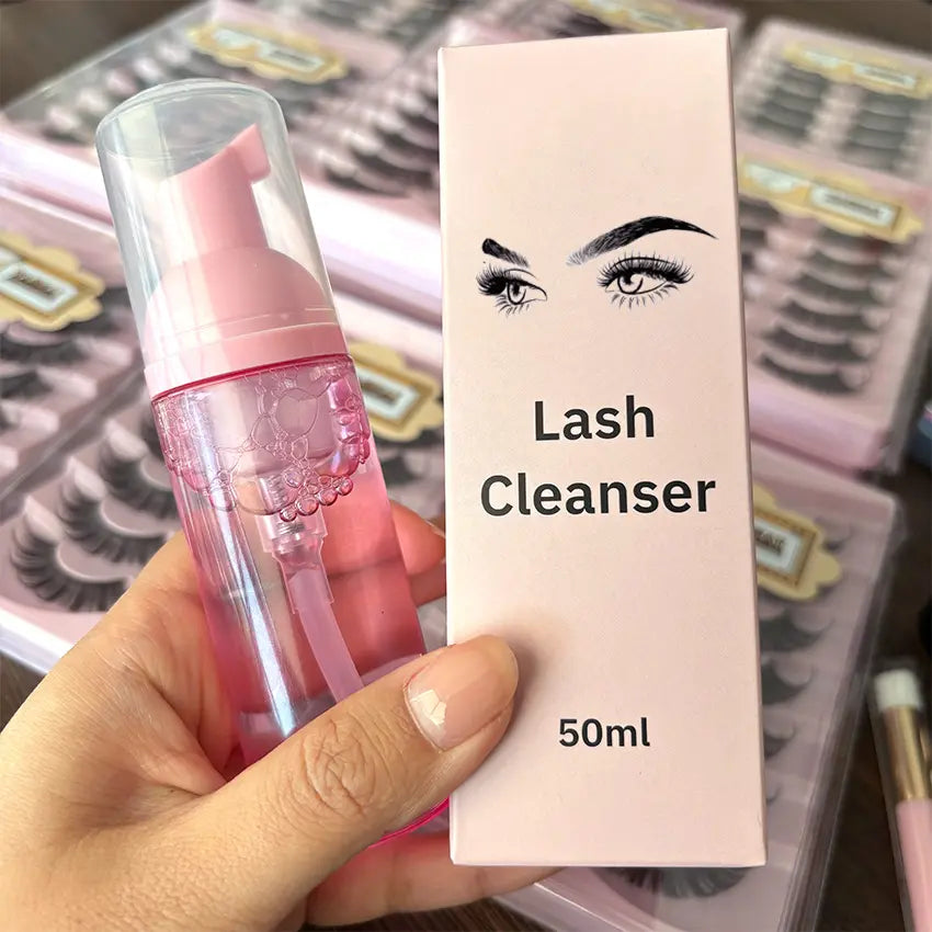 Private Label Lash Shampoo & Wash Kit 60ml/100ml Liquid Plant Extracts Deeply Cleaning Healthy Eyelash Extension Cleanser Brush