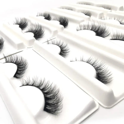 Wholesale Lightweight Biodegradable Eco-friendly Pulp Winged Eyelash Tray 2024 New Synthetic Hair Cat Eye Strip Lashes