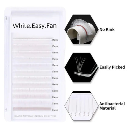 Private Label White Easy Fan Lashes Colored Blooming Volume Lash Extensions Supplier